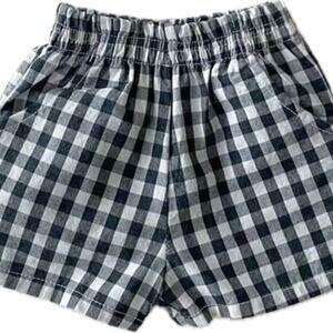 New cotton checked baby shorts, white shirt 3-6 months